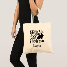 Bolso De Tela Mostrar nombre personalizado de conejo