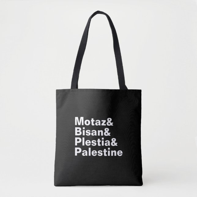 Bolso De Tela Motaz & Bisan & Plestia & Palestina - prensa libre (Anverso)