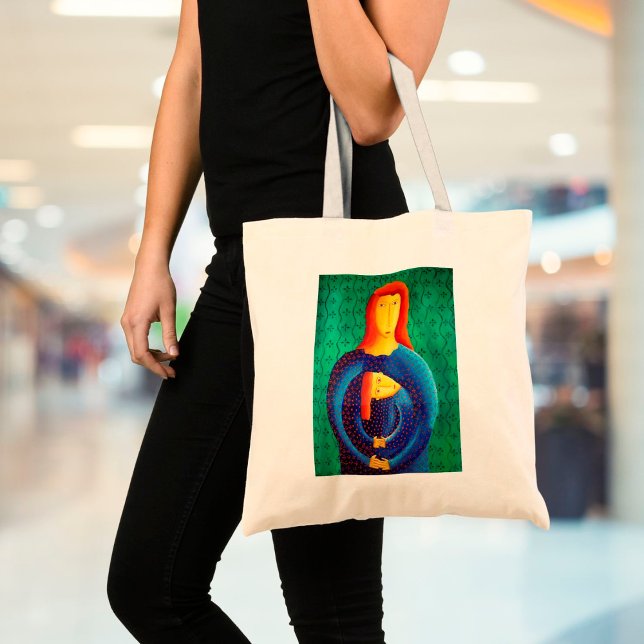 Bolso De Tela Mother And Daughter Contemporary Art Painting (Subido por el creador)