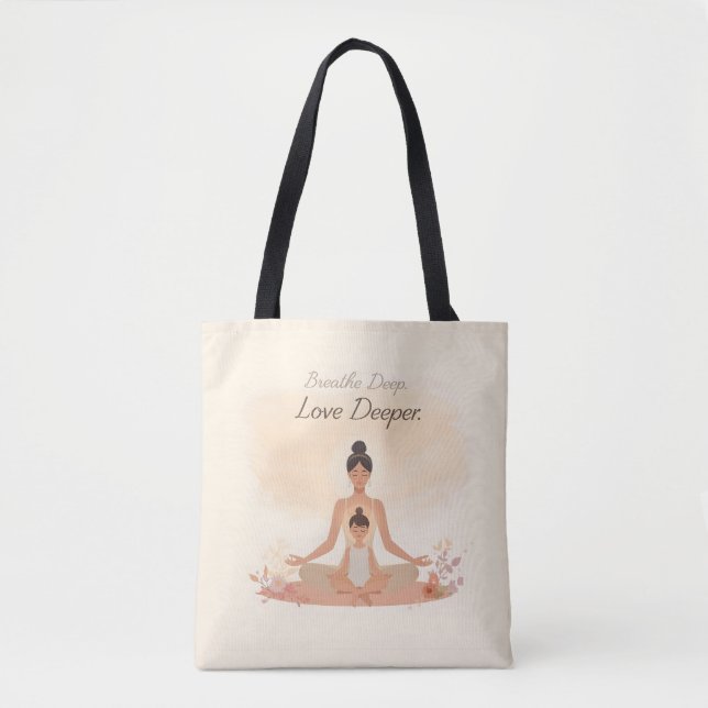 Bolso De Tela Mother & Child Meditation Serenity Art (Anverso)