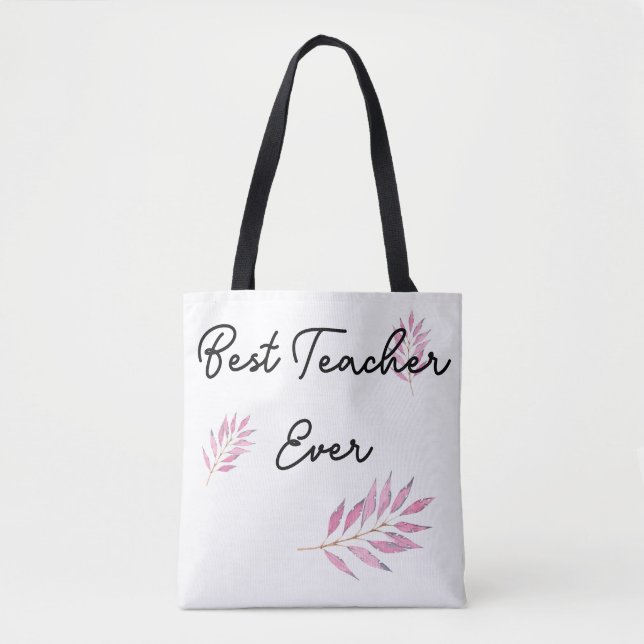 Bolso De Tela Motif rosa mejor profesor de la historia (Anverso)