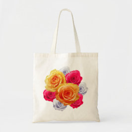 Bolso De Tela Motif Tote Bag, Rosas en flor