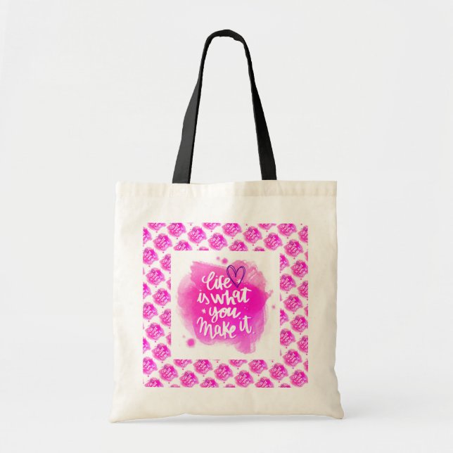 Bolso De Tela Motivación Moderna Elegante Mejor Mensaje Popular (Frente)