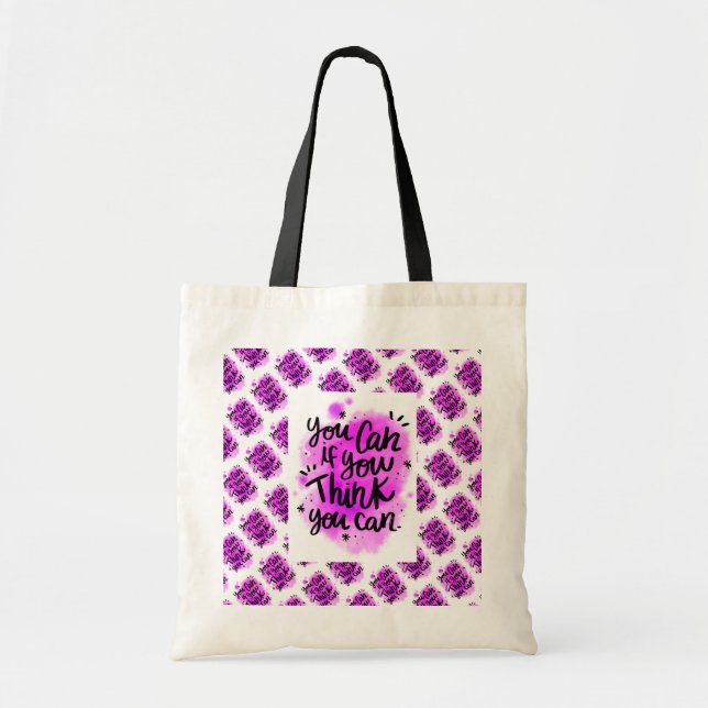 Bolso De Tela Motivación Moderna Elegante Mejor Mensaje Popular (Frente)