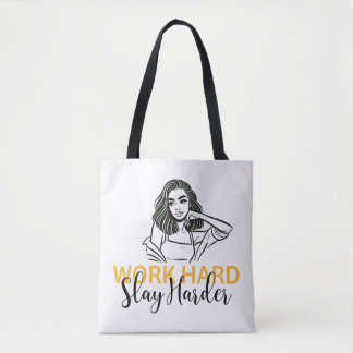 Bolso De Tela Motivación "Trabajar duro, más duro"