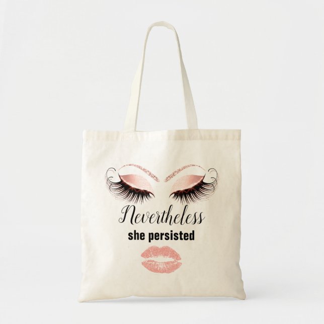 Bolso De Tela Motivar latigazos maquillaje besar a Personalizado (Frente)