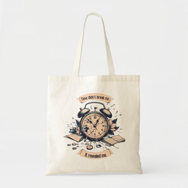 Bolso De Tela Motivational quote with a broken clock – Symbolic  (Frente)