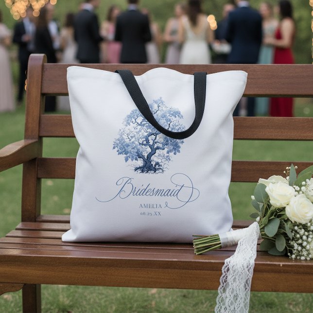Bolso De Tela Motivo de árbol de boda Chinoiserie Damas de honor (Subido por el creador)