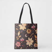 Motivo floral otoñal Tote Bag