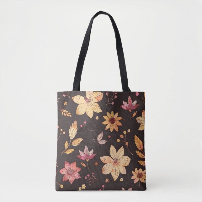 Bolso De Tela Motivo floral otoñal Tote Bag (Anverso)
