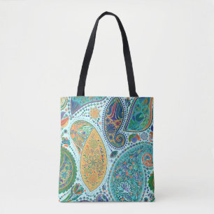 Bolso De Tela Motivo floral vintage de Paisley de origen étnico 