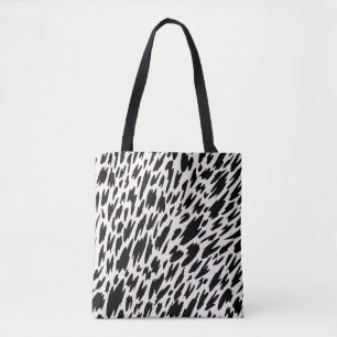 Bolso De Tela Motivo moderno de leopardo negro y blanco para la 