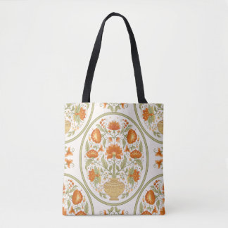 Bolso De Tela Motivo Mughal Flores de Fantasía Patrón