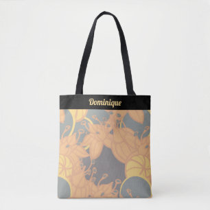 Bolso De Tela Motivo personalizado moderno de trama y flor para