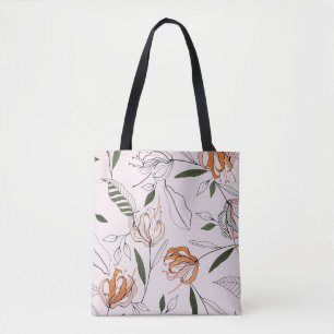 Bolso De Tela Motivos botánicos, aislados, florales sin costura.