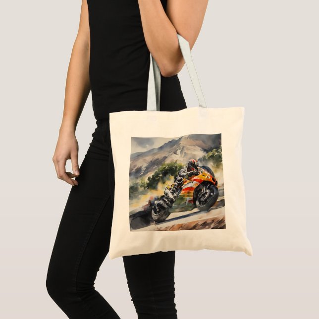 Bolso De Tela Motocicleta acorralando una montaña (Anverso (producto))