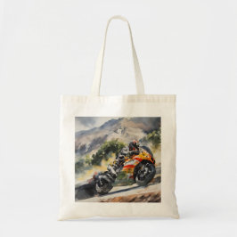 Bolso De Tela Motocicleta acorralando una montaña