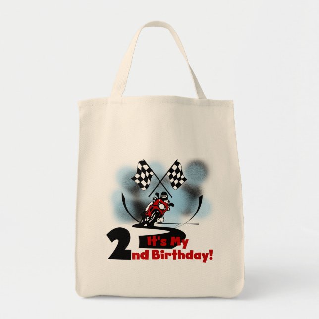 Bolso De Tela Motocicleta Carreras 2º cumpleaños camisetas y reg (Frente)