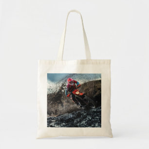 Bolso De Tela Motociclista sucio tirando almohada