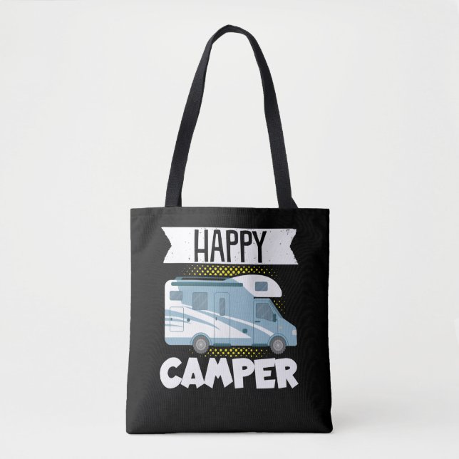 Bolso De Tela Motorhome RV Camping Happy Camper (Anverso)