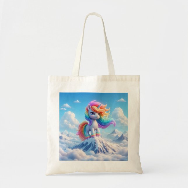 Bolso De Tela Mountain Magic Rainbow Unicorn (Frente)