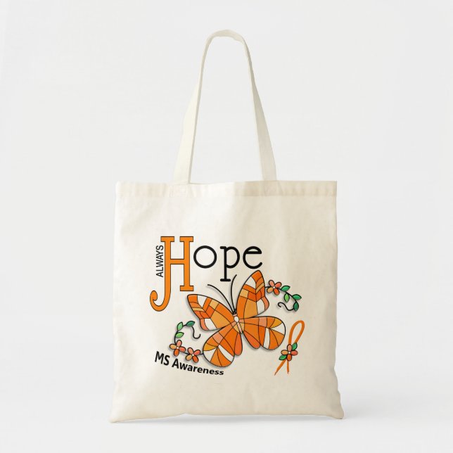 Bolso De Tela Ms de la mariposa del vitral (Frente)