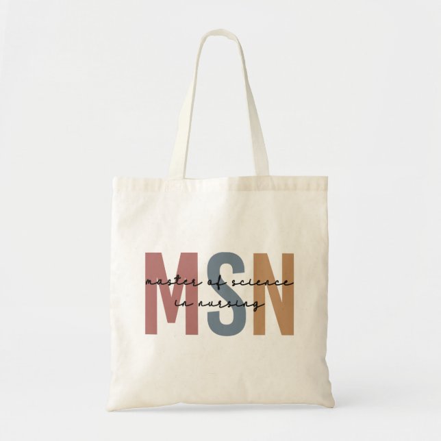 Bolso De Tela MSN Master de Ciencia en Graduación de Enfermería (Frente)
