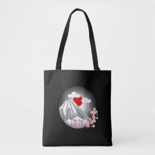 Bolso De Tela Mt. Fuji Cherry Blossom Abstract Design