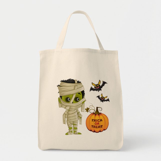 Bolso De Tela Muchacho de la Bolso-Momia de Halloween (Frente)