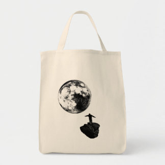 Bolso De Tela Muchacho y la luna - negro