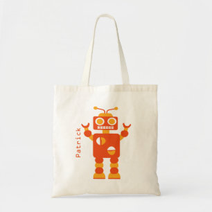 Bolso De Tela Muchachos personalizados robot anaranjado loco de