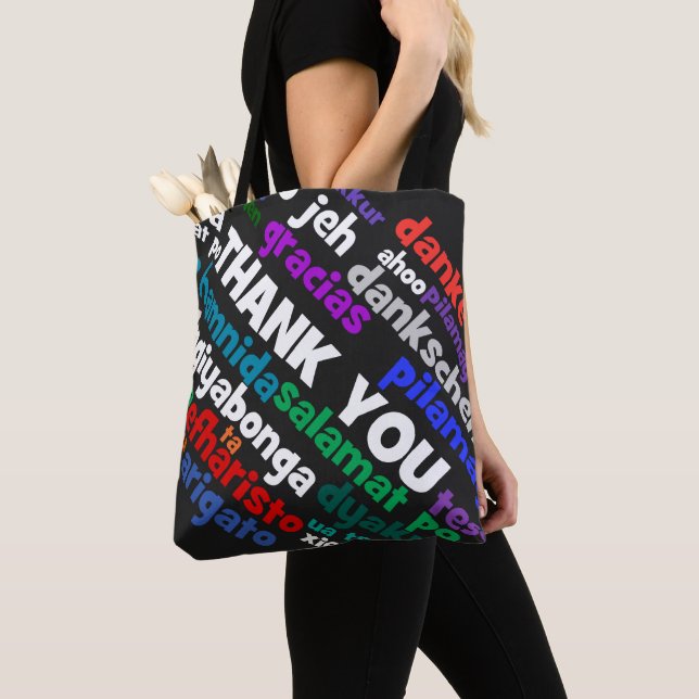 Bolso De Tela Muchas maneras de decir gracias en muchos idiomas  (Detalle)