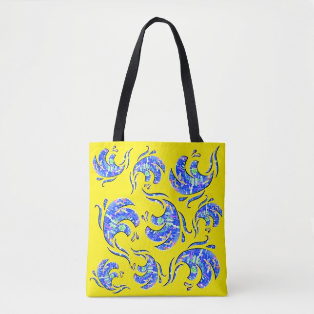 Bolso De Tela Muchas olas de arte abstracto  (Anverso)