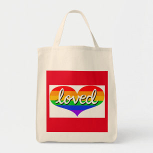 Bolso De Tela MUCHO AMADO - corazones de amor arcoiris - Orgánic