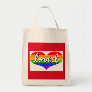 Bolso De Tela MUCHO AMADO - corazones de amor arcoiris - Orgánic