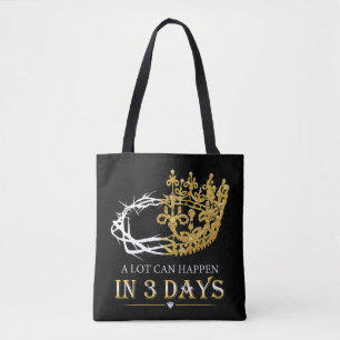 Bolso De Tela Mucho Puede Pasar En Tres Días Jesús Cristiano T-S
