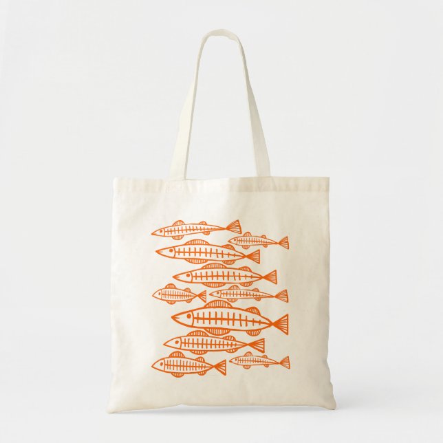 Bolso De Tela Muchos peces - Naranja (Frente)