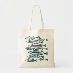 Bolso De Tela Muchos peces - Verde oscuro