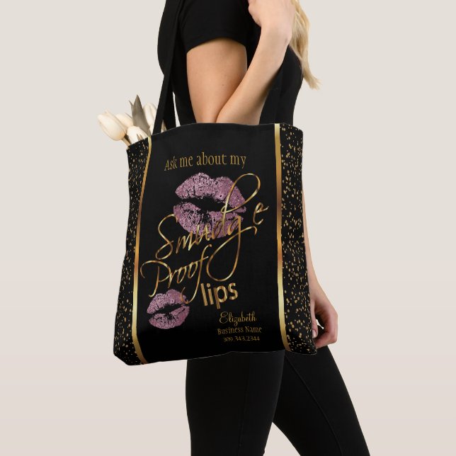 Bolso De Tela Mudge Prof 💋 Lips - Lipsense - Rosa rosa (Detalle)