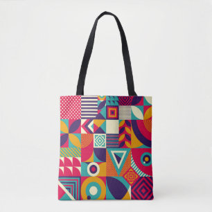 Bolso De Tela Muestra formas geométricas abstractas, patrón sin