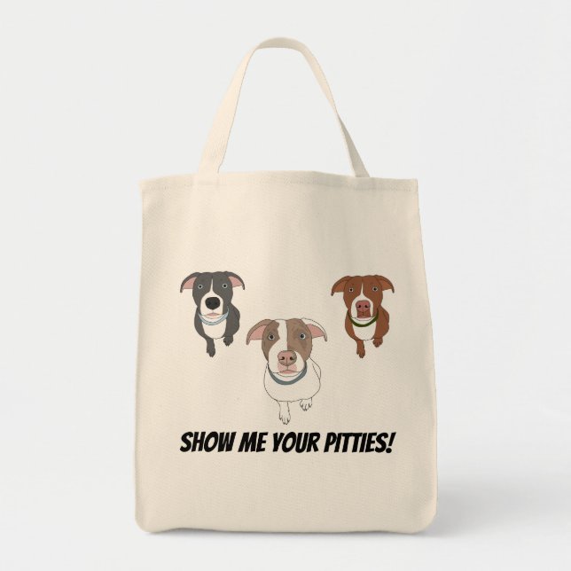 Bolso De Tela Muéstreme su tote de Pitties (3 perros) (Frente)