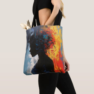 Bolso De Tela Mujer abstracta naranja