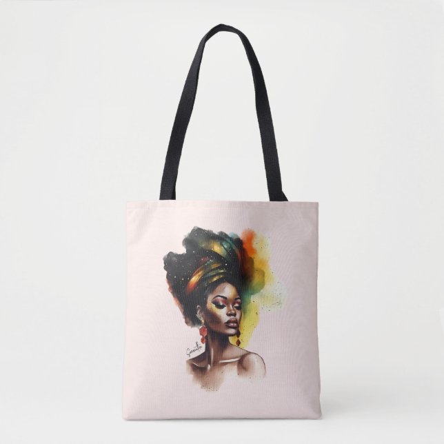 Bolso De Tela Mujer afroamericana empoderada (2) (Anverso)