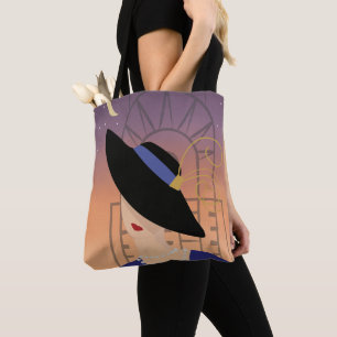 Bolso De Tela Mujer Art Déco de los años 30 en Gorra con el ed