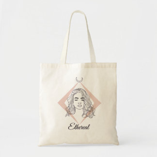 Bolso De Tela Mujer Arte Líneal Etéreo Minimalista