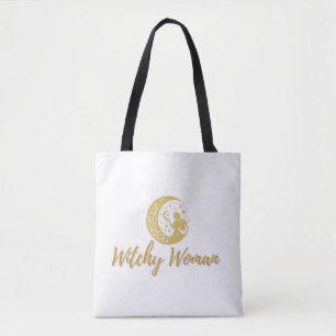 Bolso De Tela Mujer Bruja Diseño mágico estético de Halloween