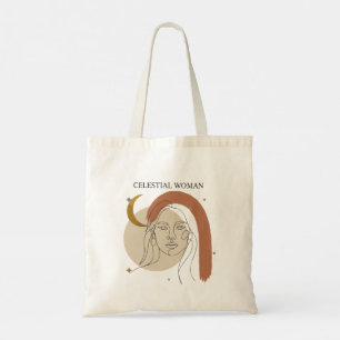 Bolso De Tela Mujer Celestial Boho Minimalista Arte Abstracto de