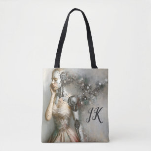 Bolso De Tela Mujer Ciborgue Femenina Arte de Inteligencia Artif