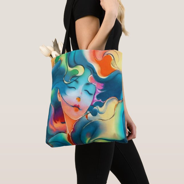 Bolso De Tela Mujer con cabello fluido (Detalle)