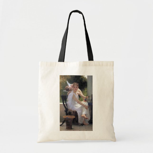 Bolso De Tela Mujer con Cupido, Bouguereau (Frente)